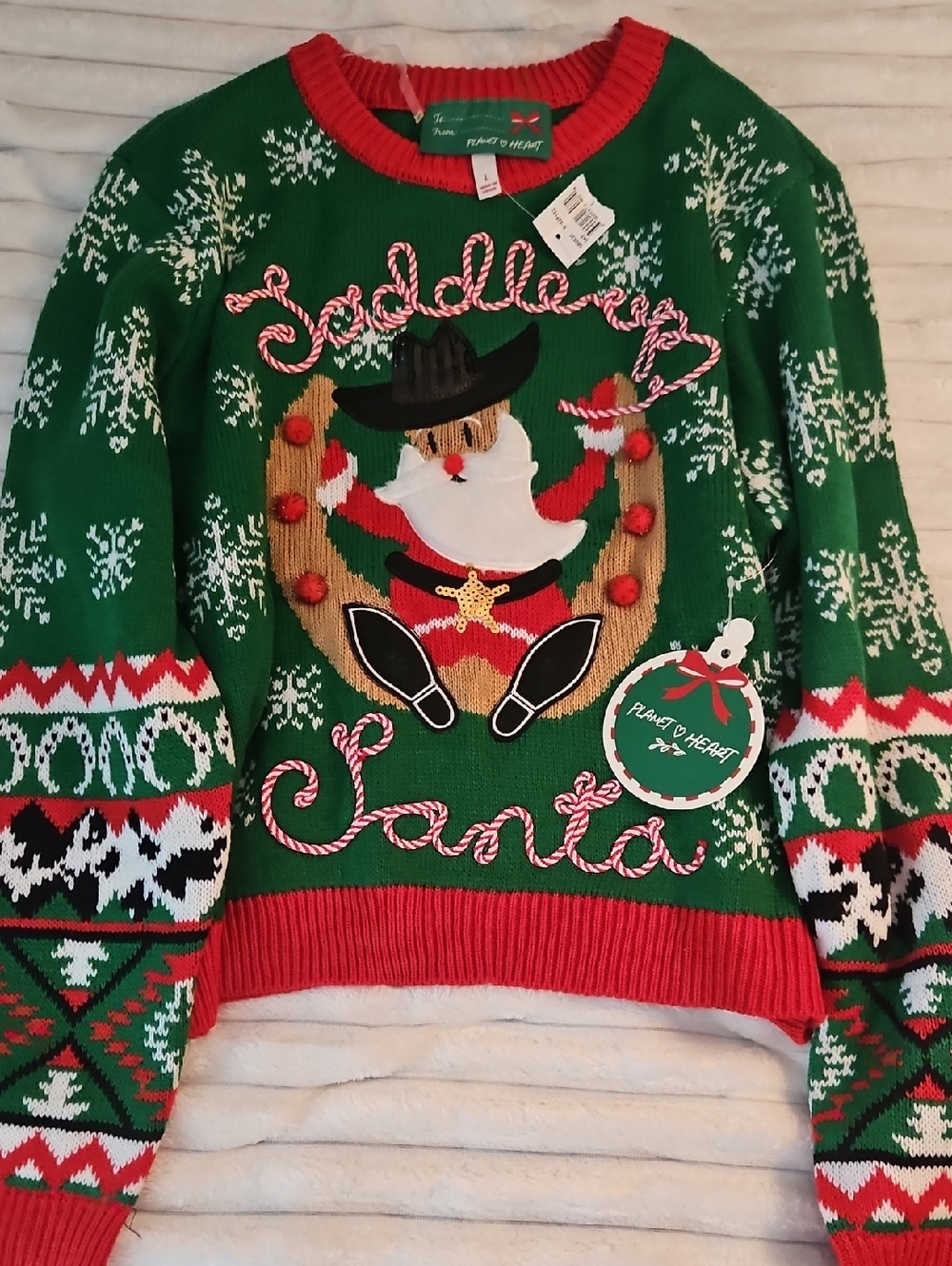 Christmas Sweater Saddle Up Santa